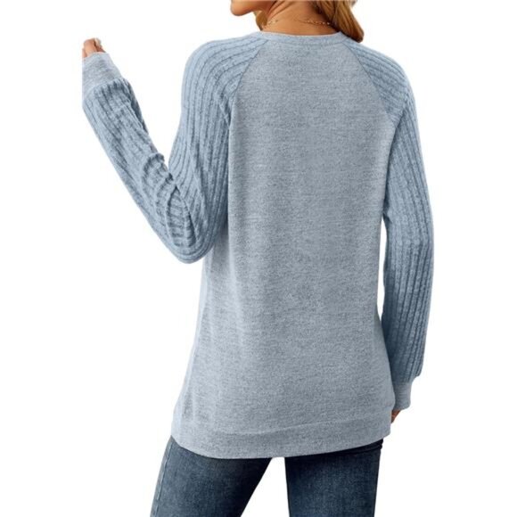 Tunic Sweatshirts for Women Crewneck Lightweight Sweaters Raglan Long - Picture 4 of 5